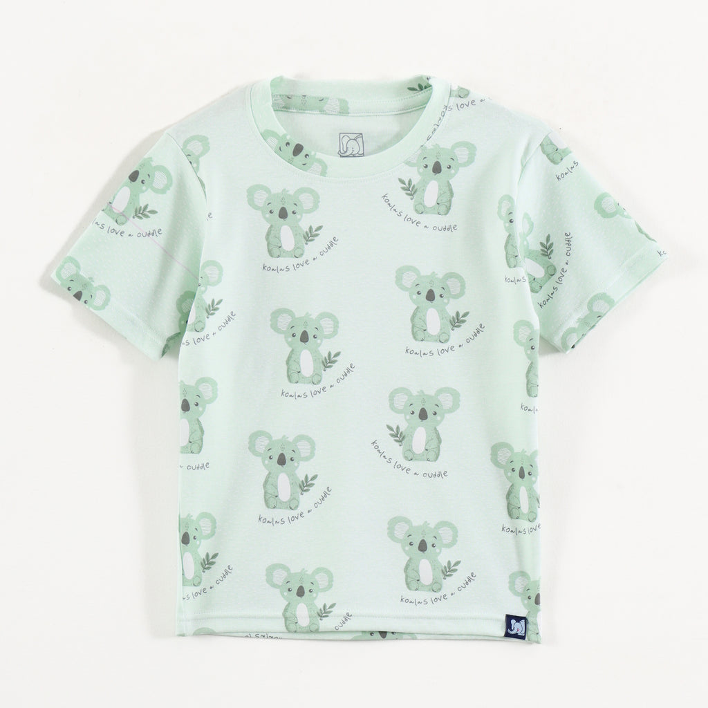 Mint Green Koala Print Kids Co-Ord Set