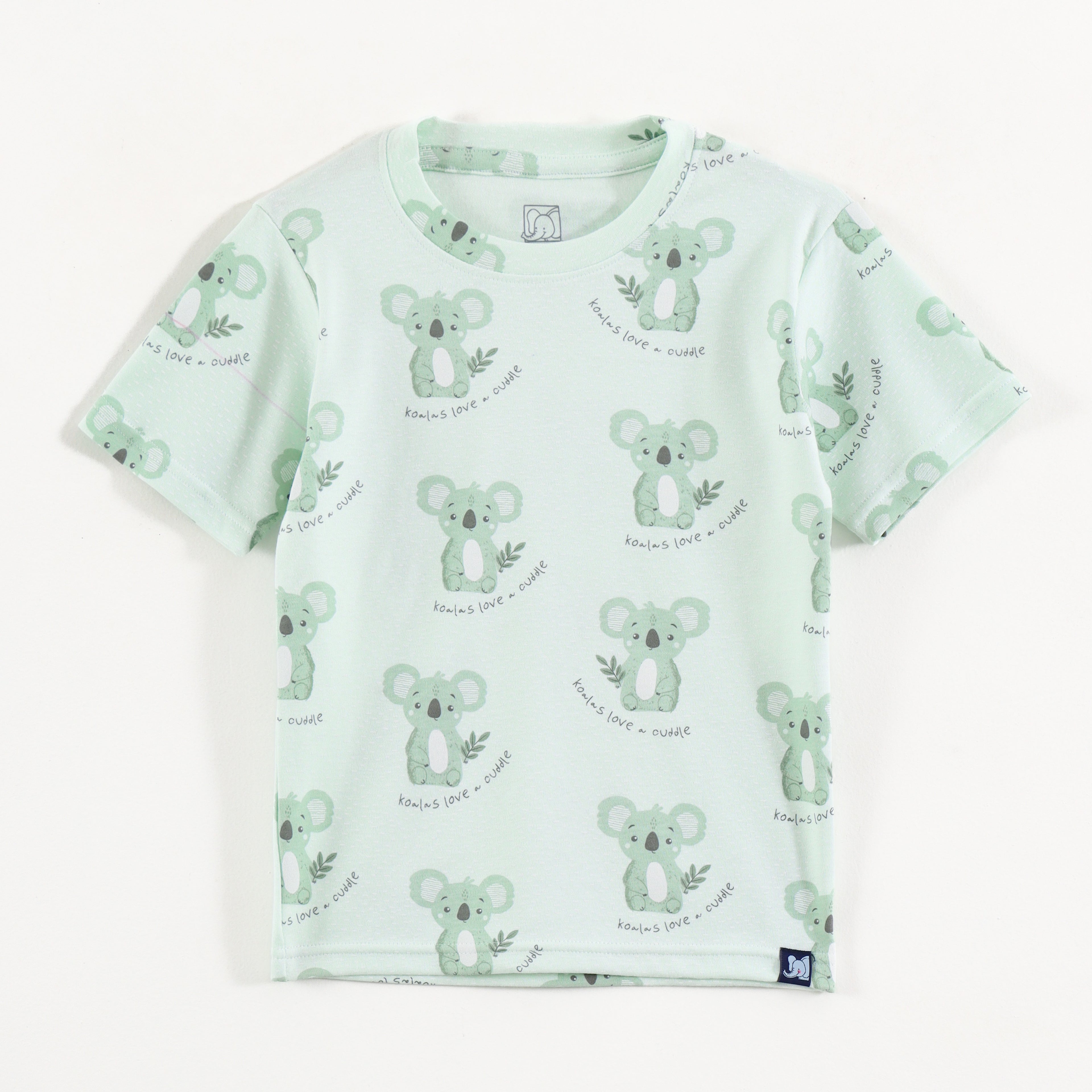 Mint Green Koala Print Kids Co-Ord Set