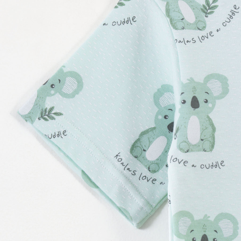 Mint Green Koala Print Kids Co-Ord Set