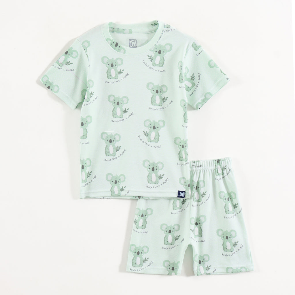 Mint Green Koala Print Kids Co-Ord Set