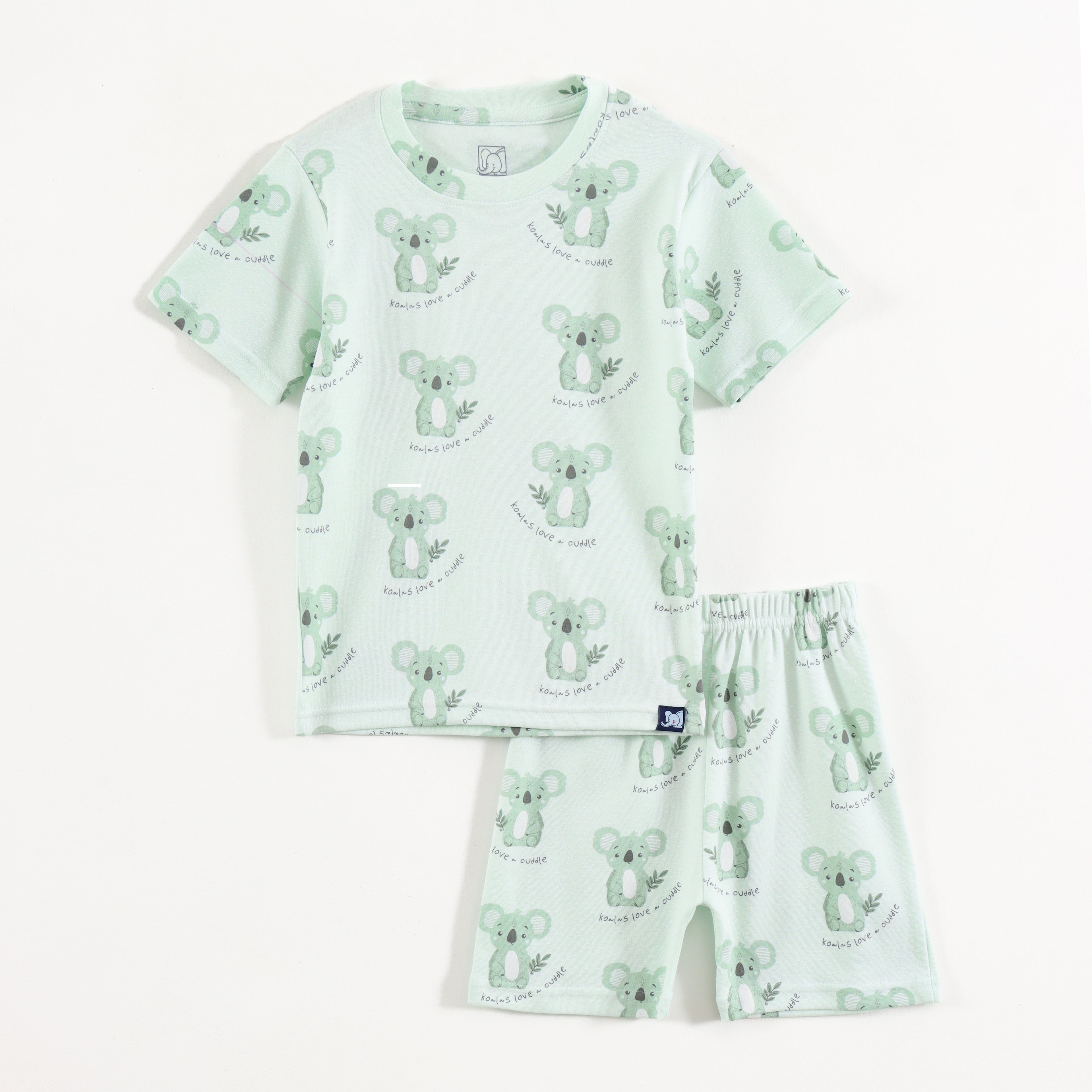 Mint Green Koala Print Kids Co-Ord Set