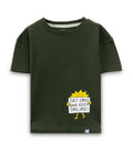 Smiley Printed Olive Green Kids T-shirt