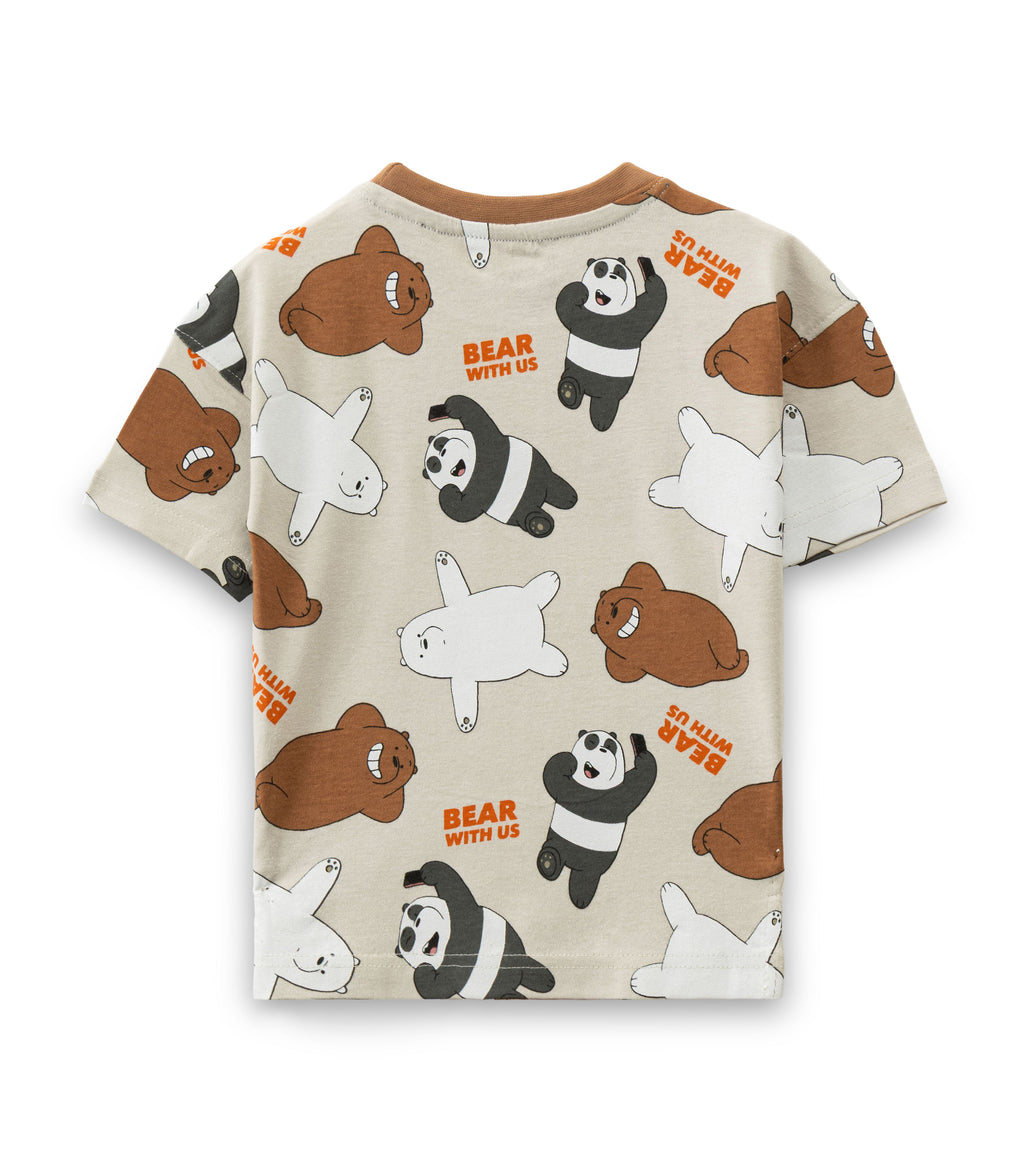 Selfie Bear Printed Brown Kids T-shirt