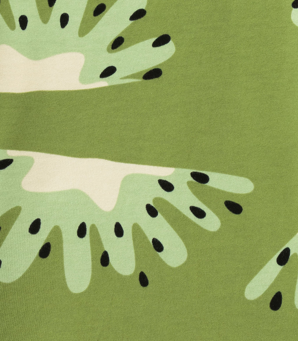 Kiwi Fruits Splash Printed Green Kids T-shirt