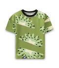 Kiwi Fruits Splash Printed Green Kids T-shirt