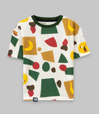 Cute Shapes Printed White Kids T-shirt
