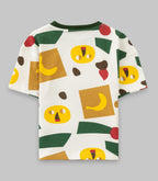 Cute Shapes Printed White Kids T-shirt