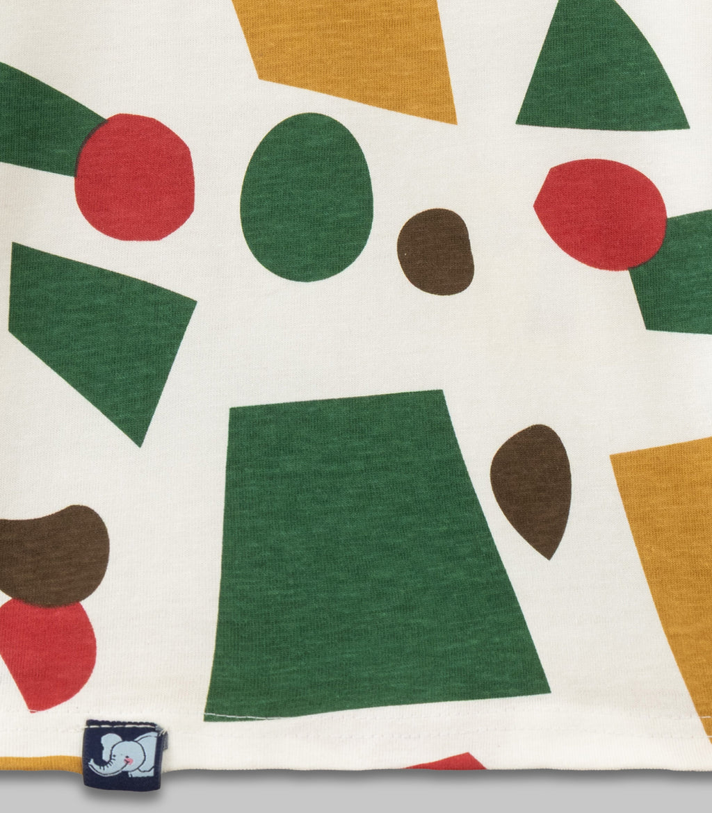 Cute Shapes Printed White Kids T-shirt