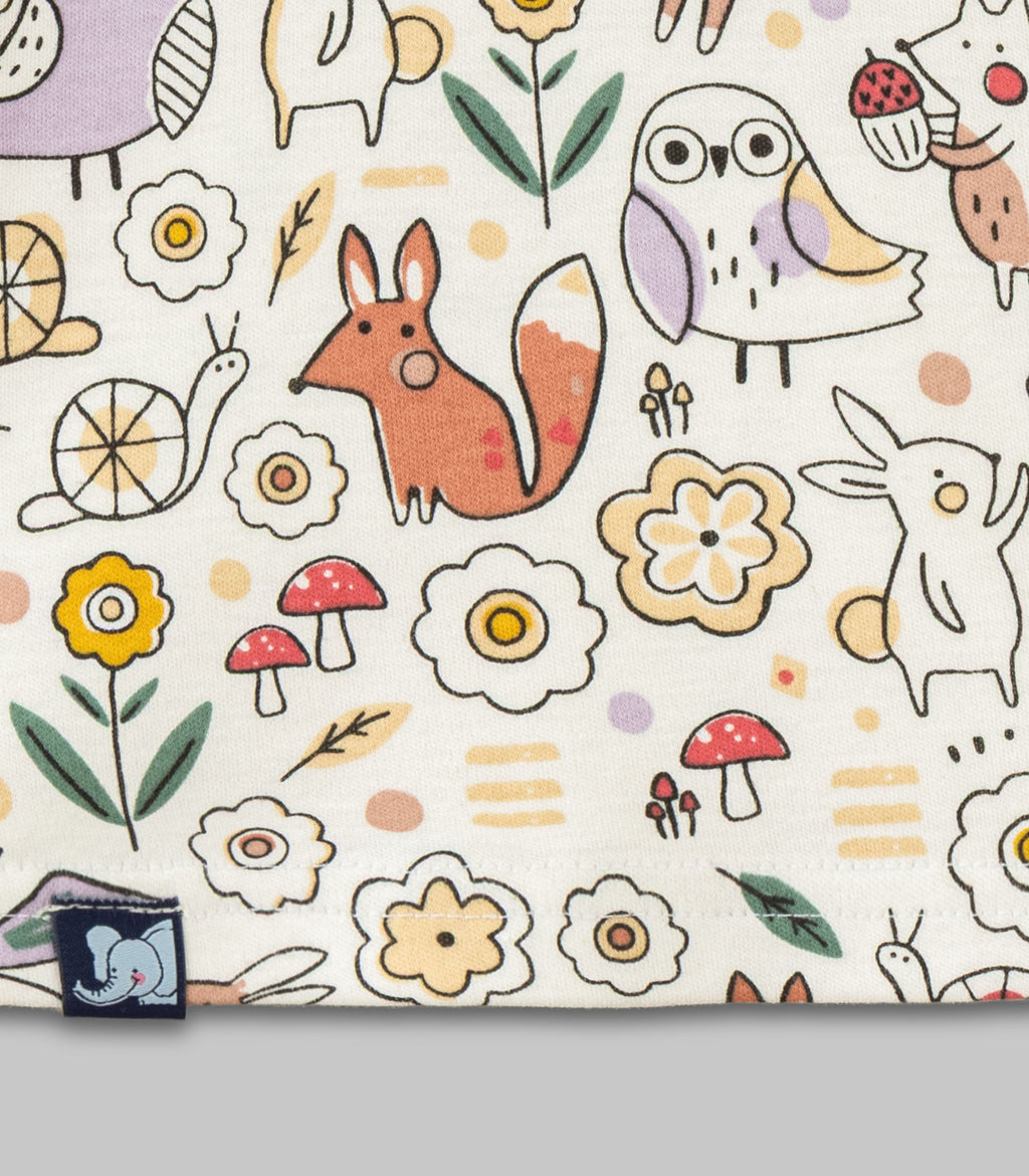 Jungle Friends Printed White Kids T-shirt