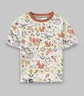 Jungle Friends Printed White Kids T-shirt