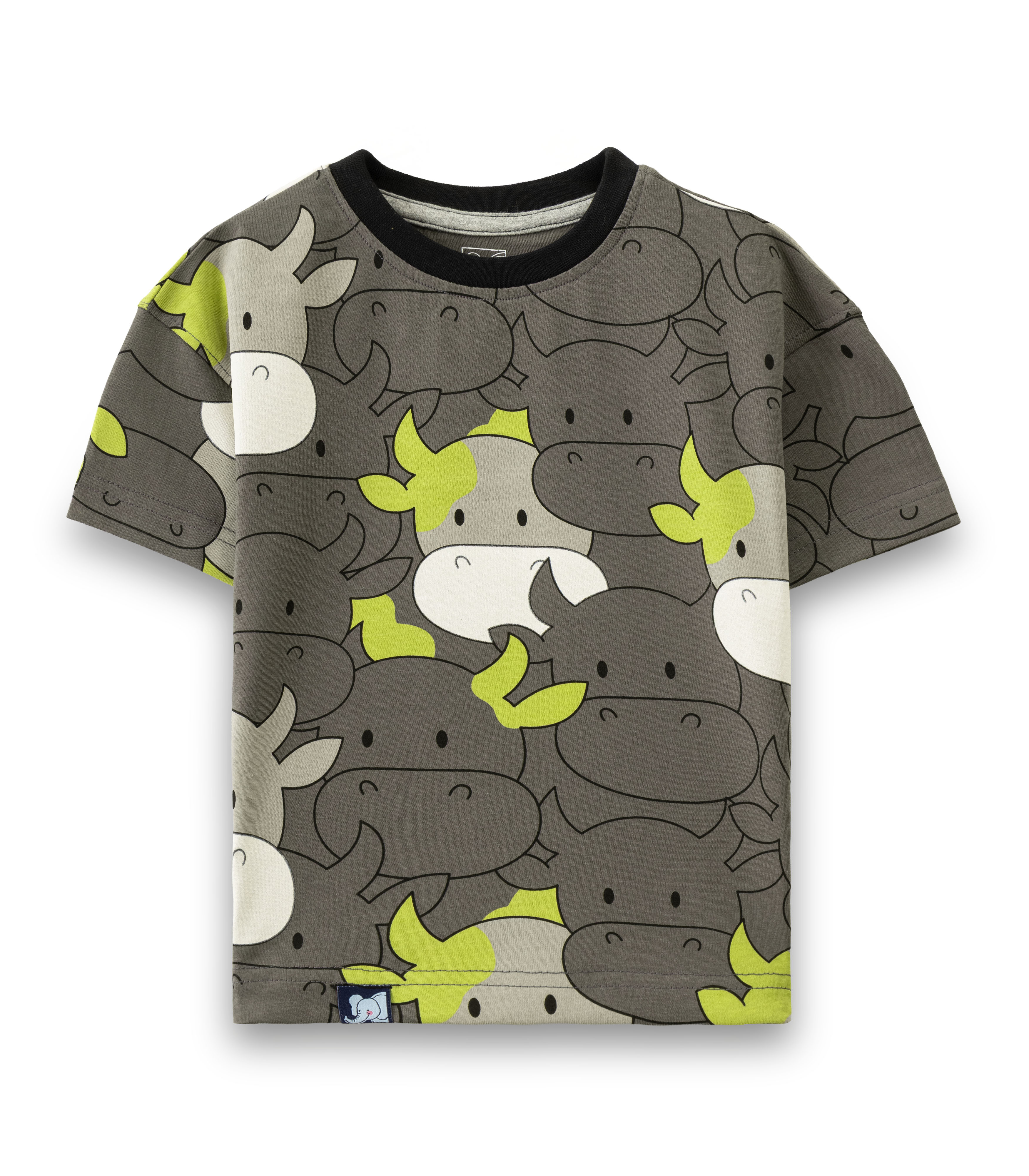 Group of Cows Printed Grey Kids T-shirt