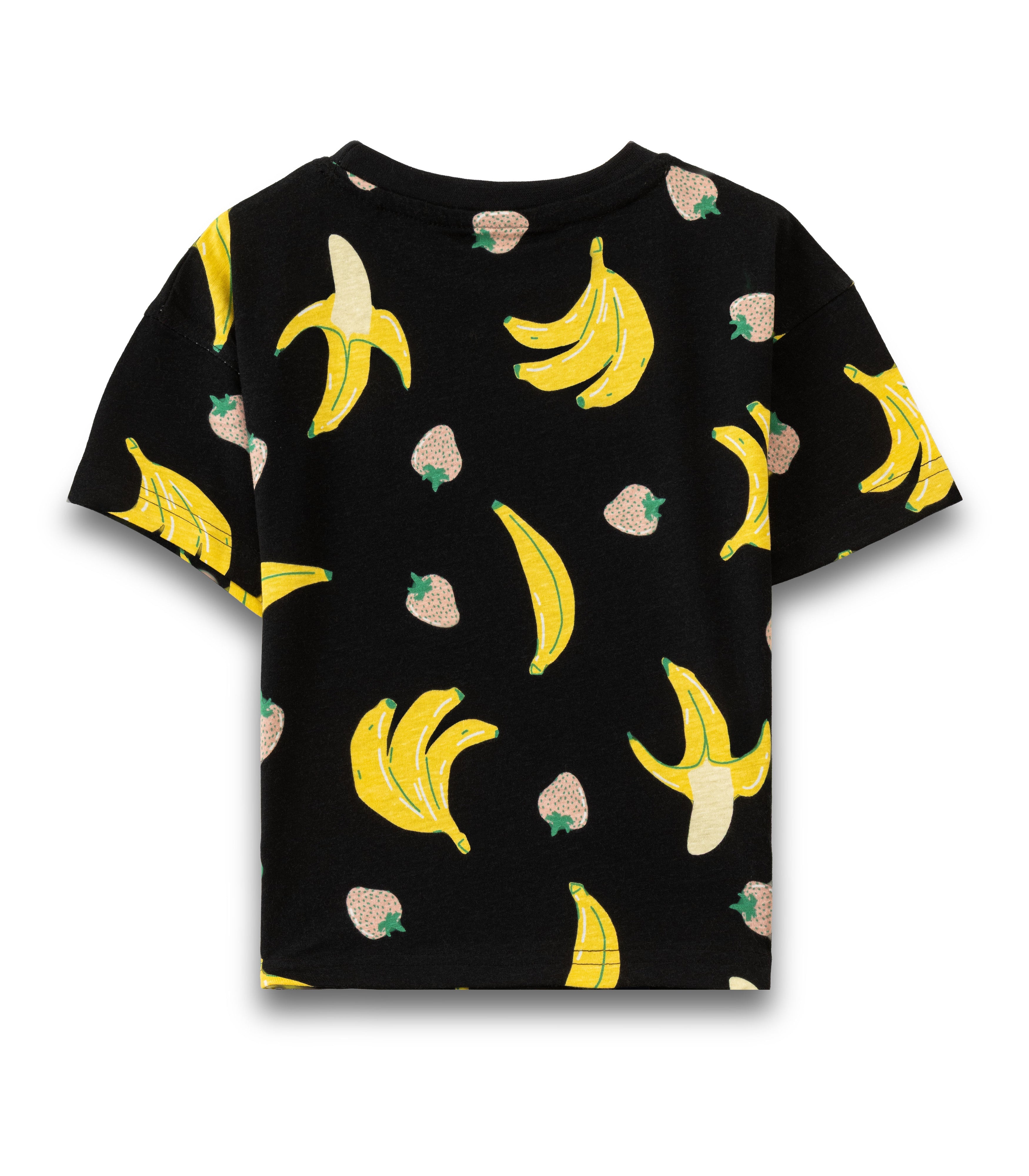 Banana Printed Black Kids T-shirt
