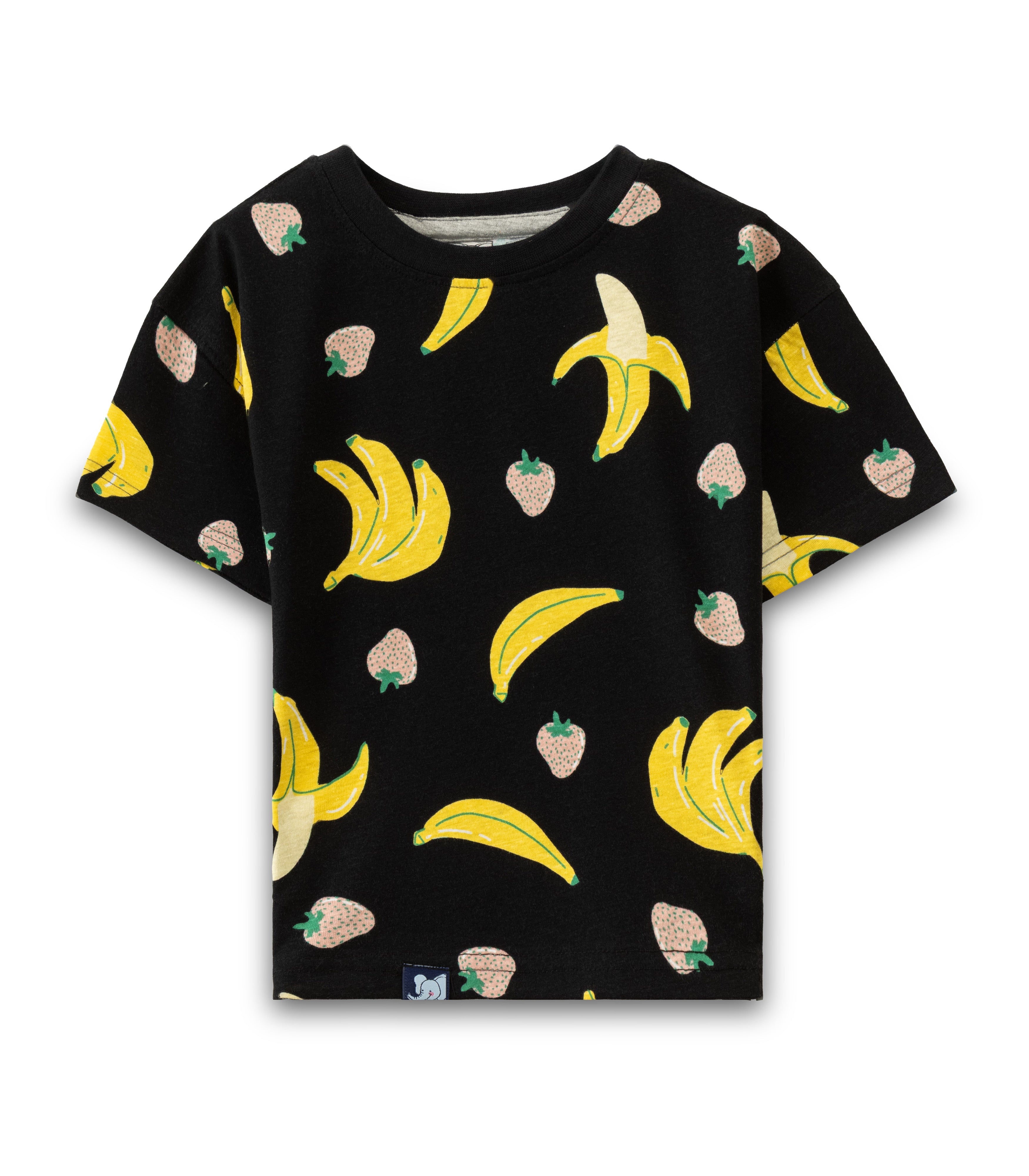 Banana Printed Black Kids T-shirt