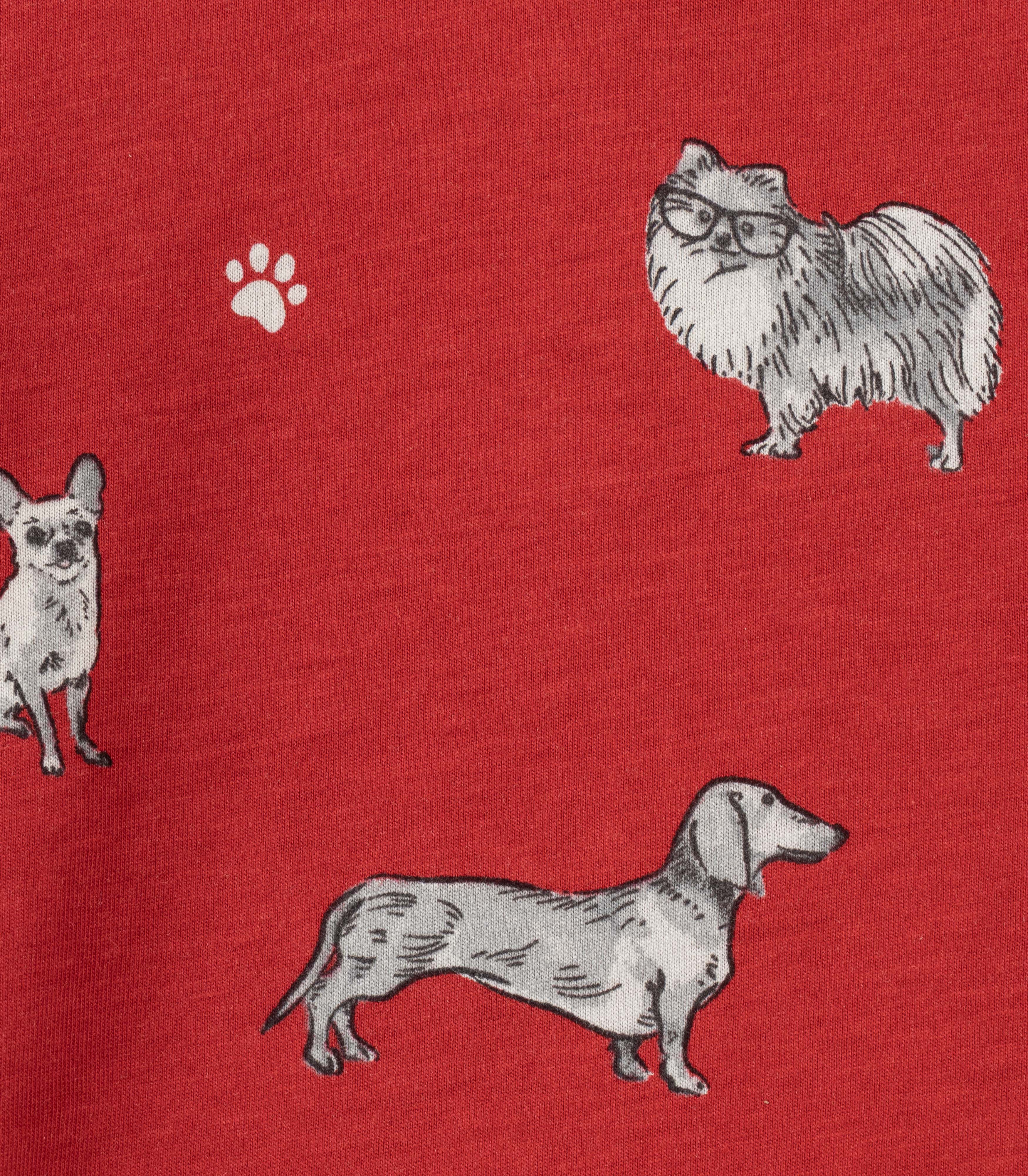 Dogs Printed Red Kids T-shirt