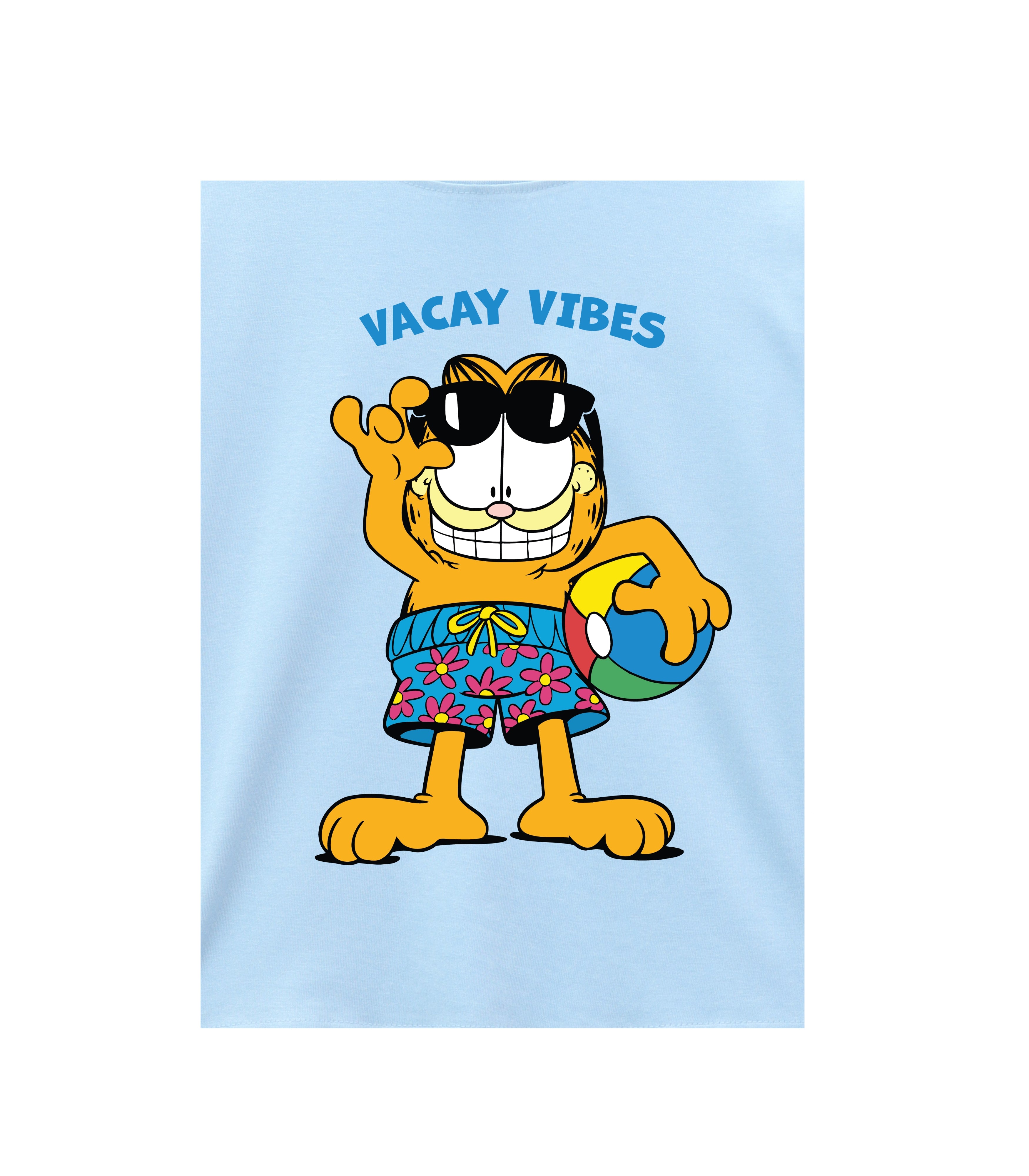 Vacay Vibes Sunglasses Garfield Beach Graphic T-Shirt