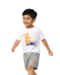 White Michelangelo Ninja Turtles Kids T- Shirt and Shorts Set