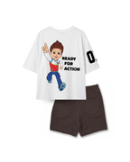 White Paw Patrol Pups Rescue Badge Kids T- Shirt and Shorts Set