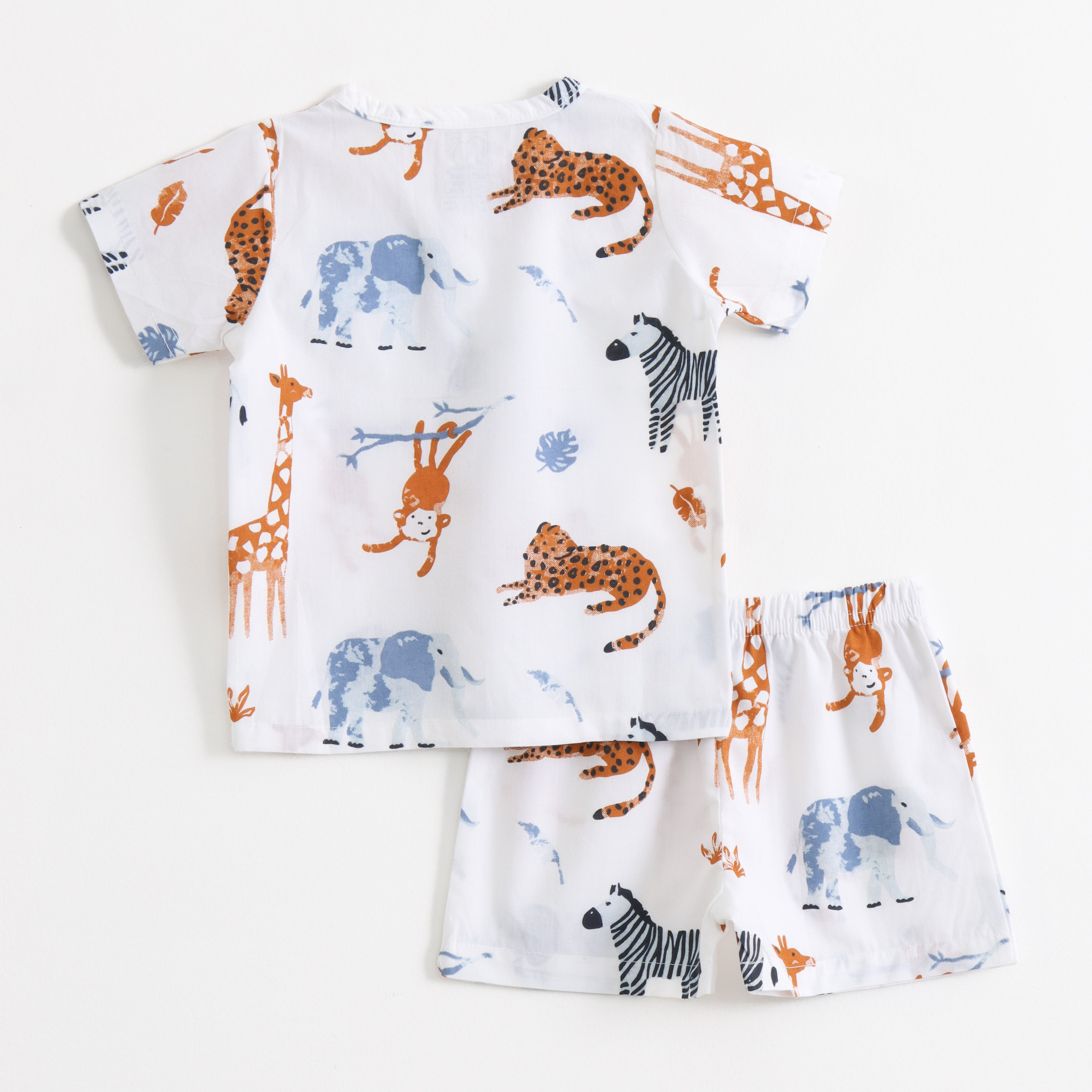 White Safari Animal Print Kids Co-ord Set