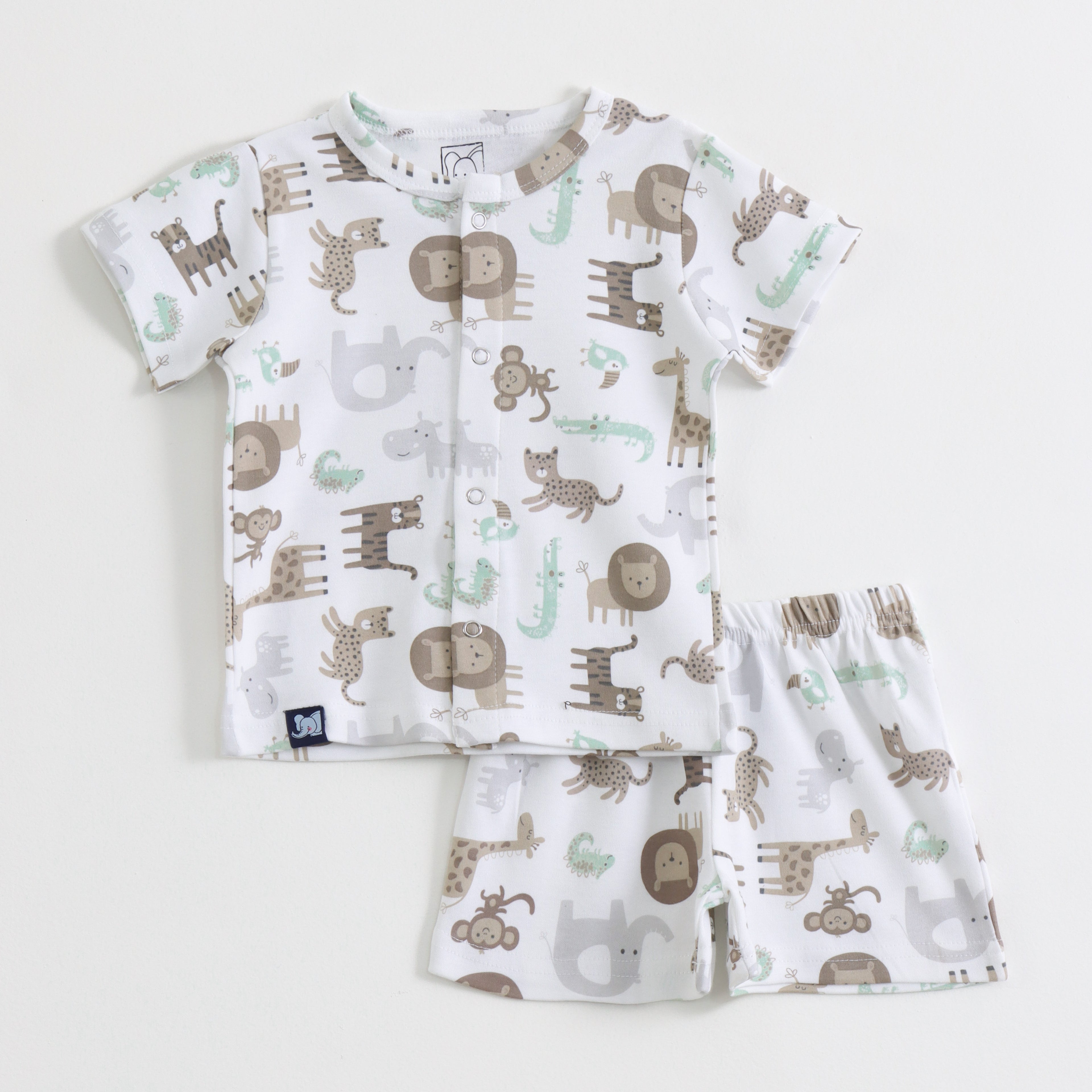 White Safari Jungle Print Kids Co-ord Set