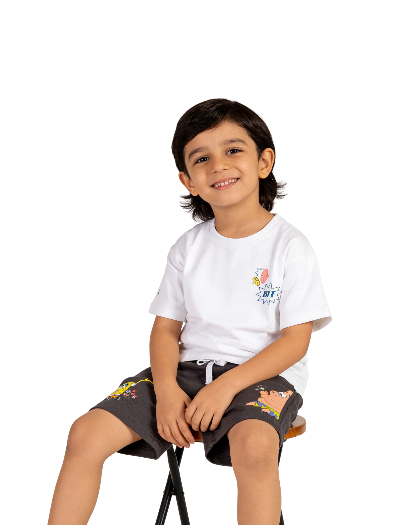 White SpongeBob “BFF” Kids T- Shirt and Shorts Set