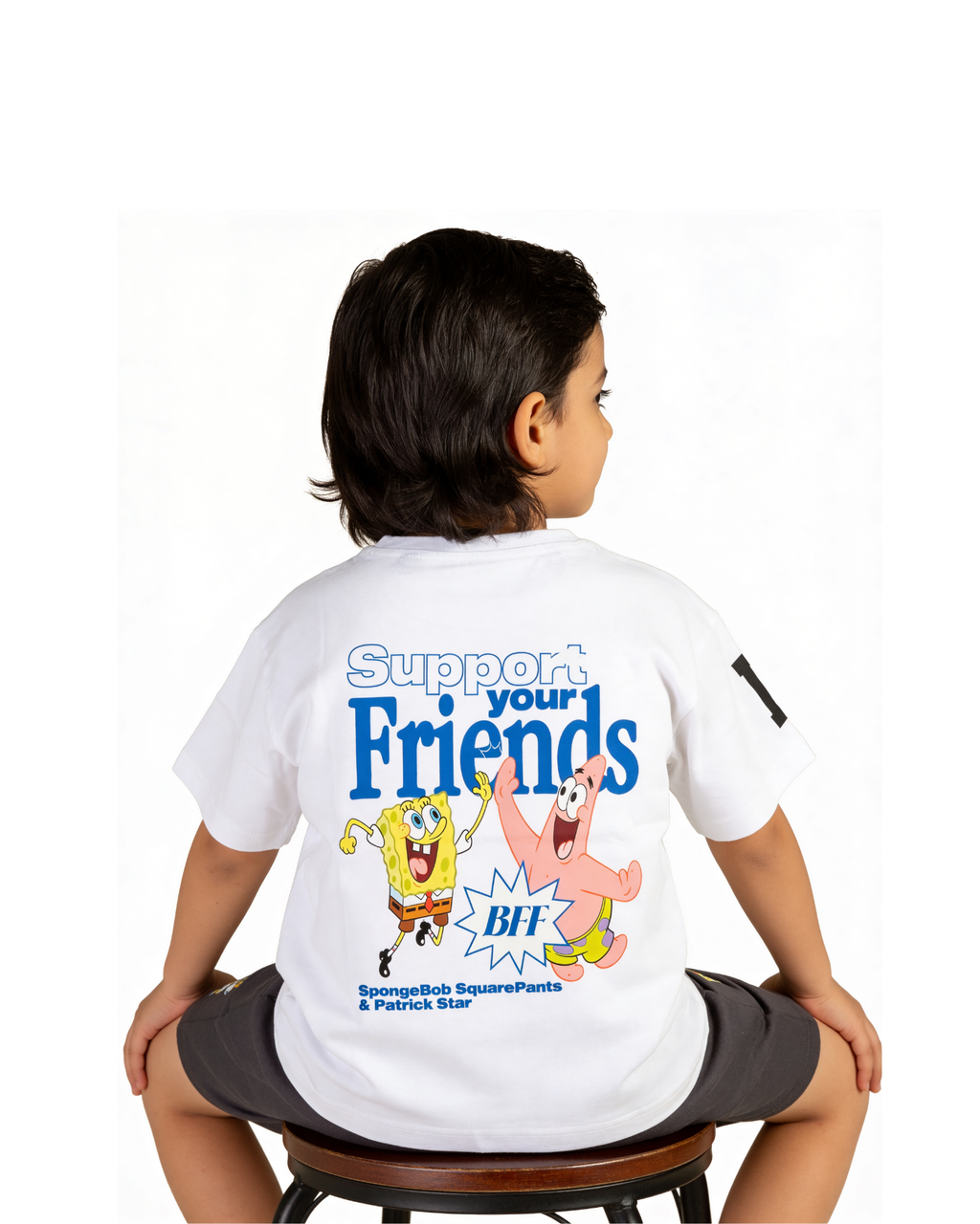 White SpongeBob “BFF” Kids T- Shirt and Shorts Set