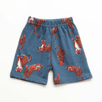 Action Tiger Printed Grey Kids Clothing Set shorts