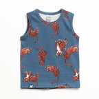 Action Tiger Printed Grey Kids Clothing Set tshirt