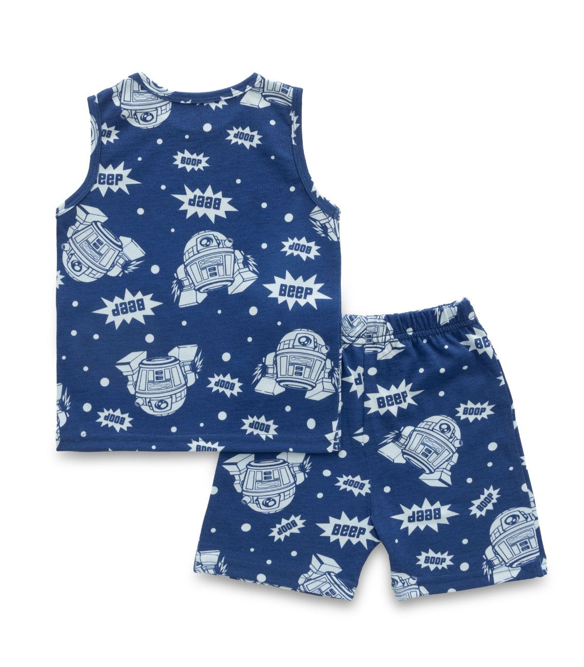 Alien Printed Blue Kids Clothing Set back