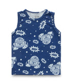 Alien Printed Blue Kids Clothing Set tshirt