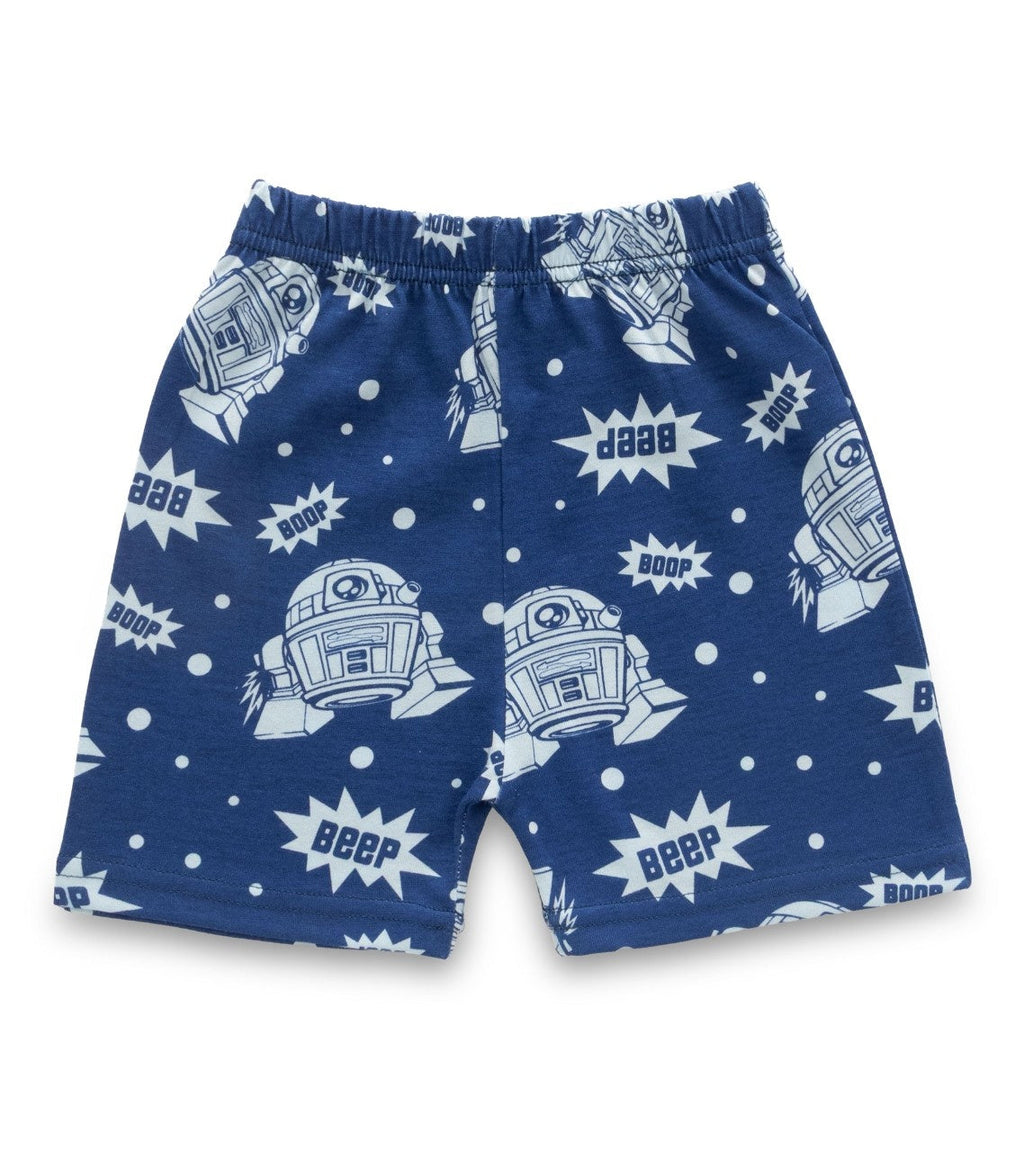 Alien Printed Blue Kids Clothing Set shorts