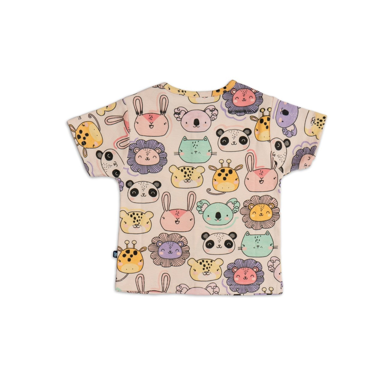 animals face printed baby clothes set back view