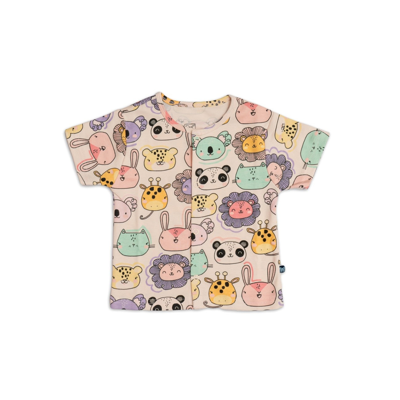 animals face printed baby clothes set front view