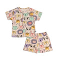 animals face printed baby clothes set