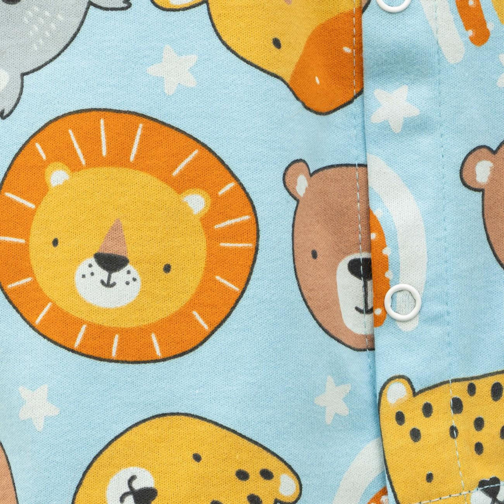 forest animals printed baby co-ord set closeup