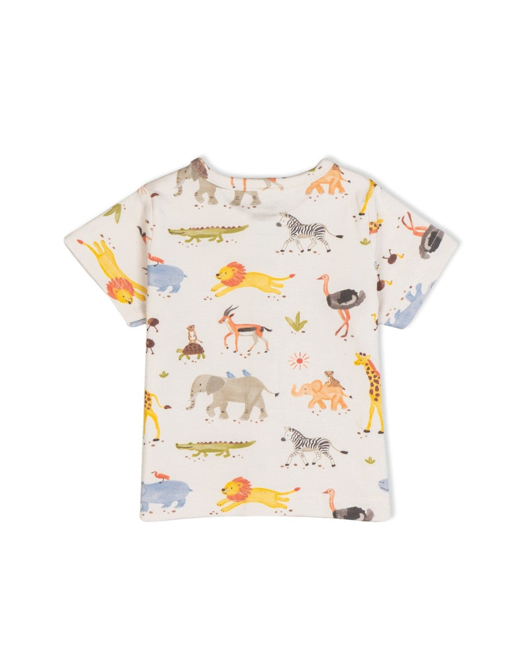 jungle animals printed baby pyjama set front