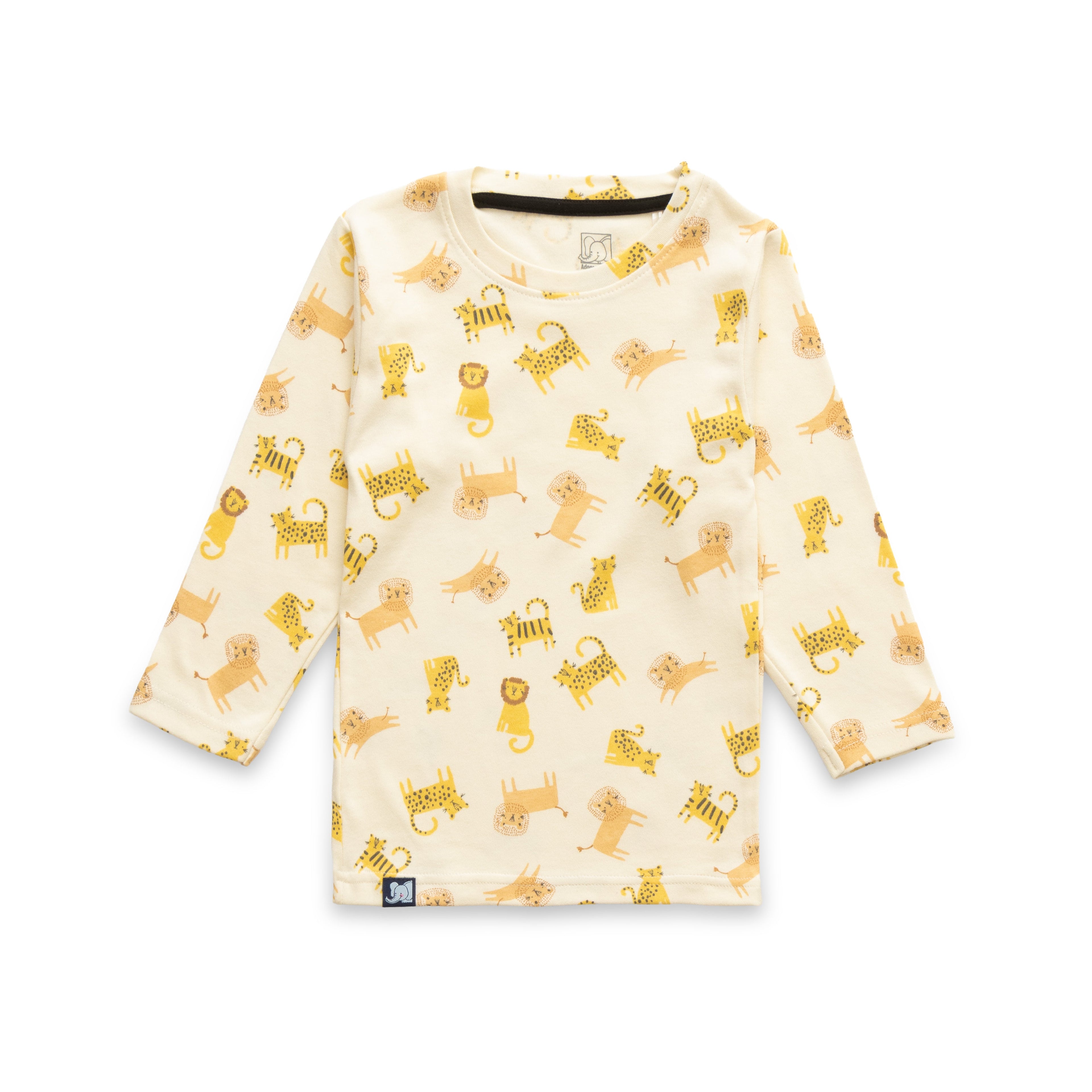 animals kids full sleeve pajama set cotton