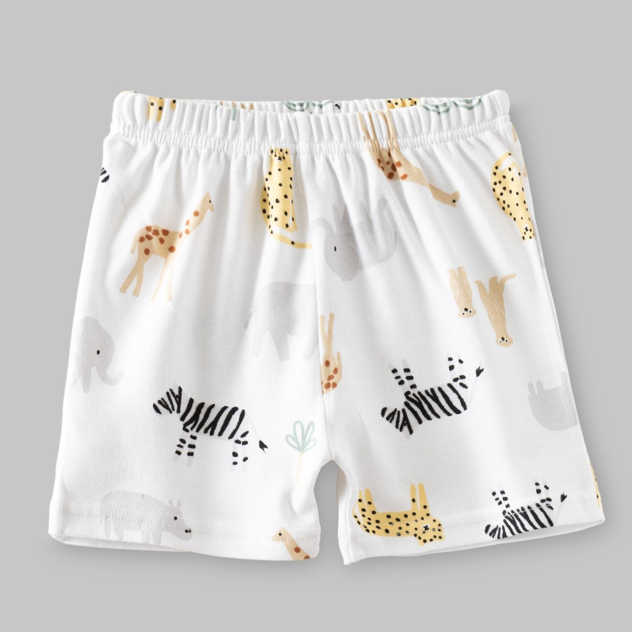 jungle animals white kids dress set shorts