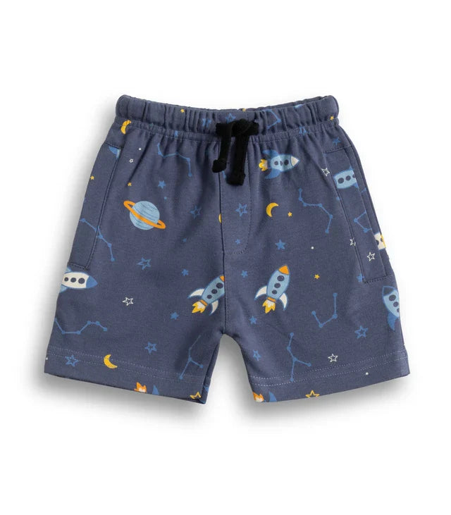 astro printed blue kids cotton set