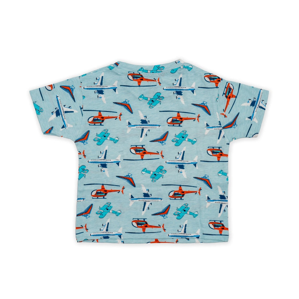 aviation printed cotton baby clothing set back