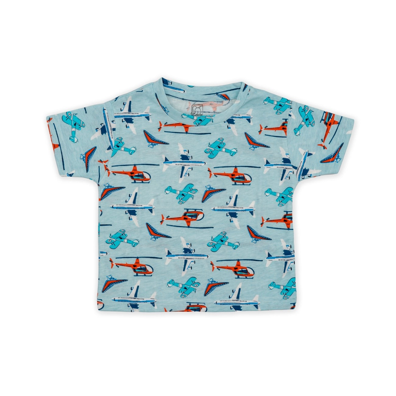 aviation printed cotton baby clothing set front