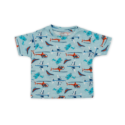 aviation printed cotton baby clothing set front