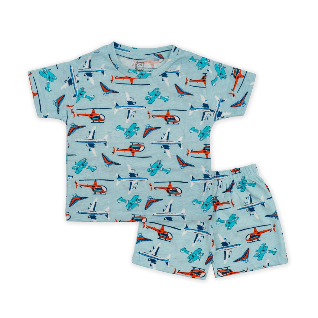 aviation printed cotton baby clothing set 