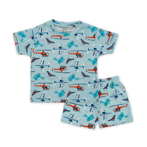 aviation printed cotton baby clothing set 
