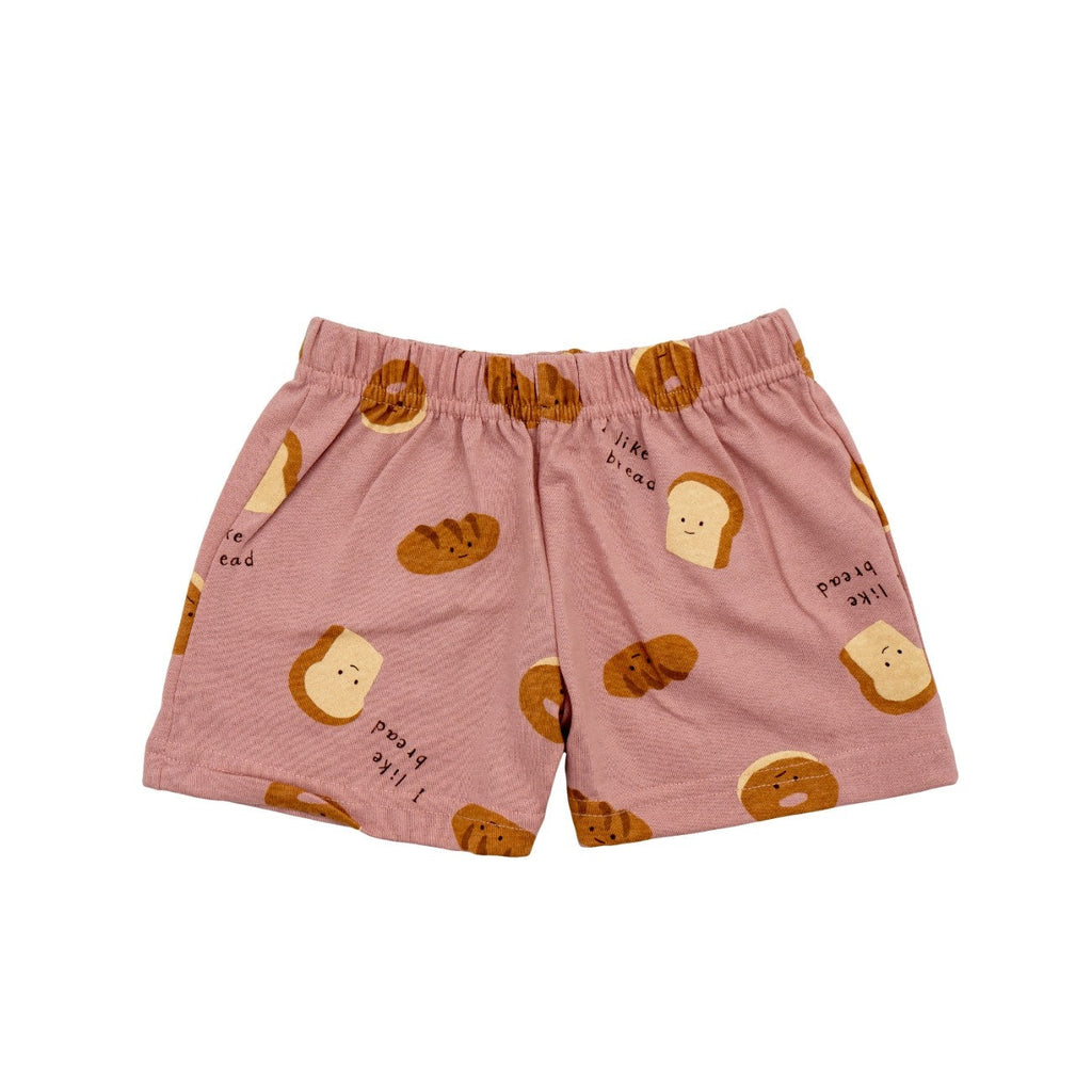 bread printed baby shorts set 