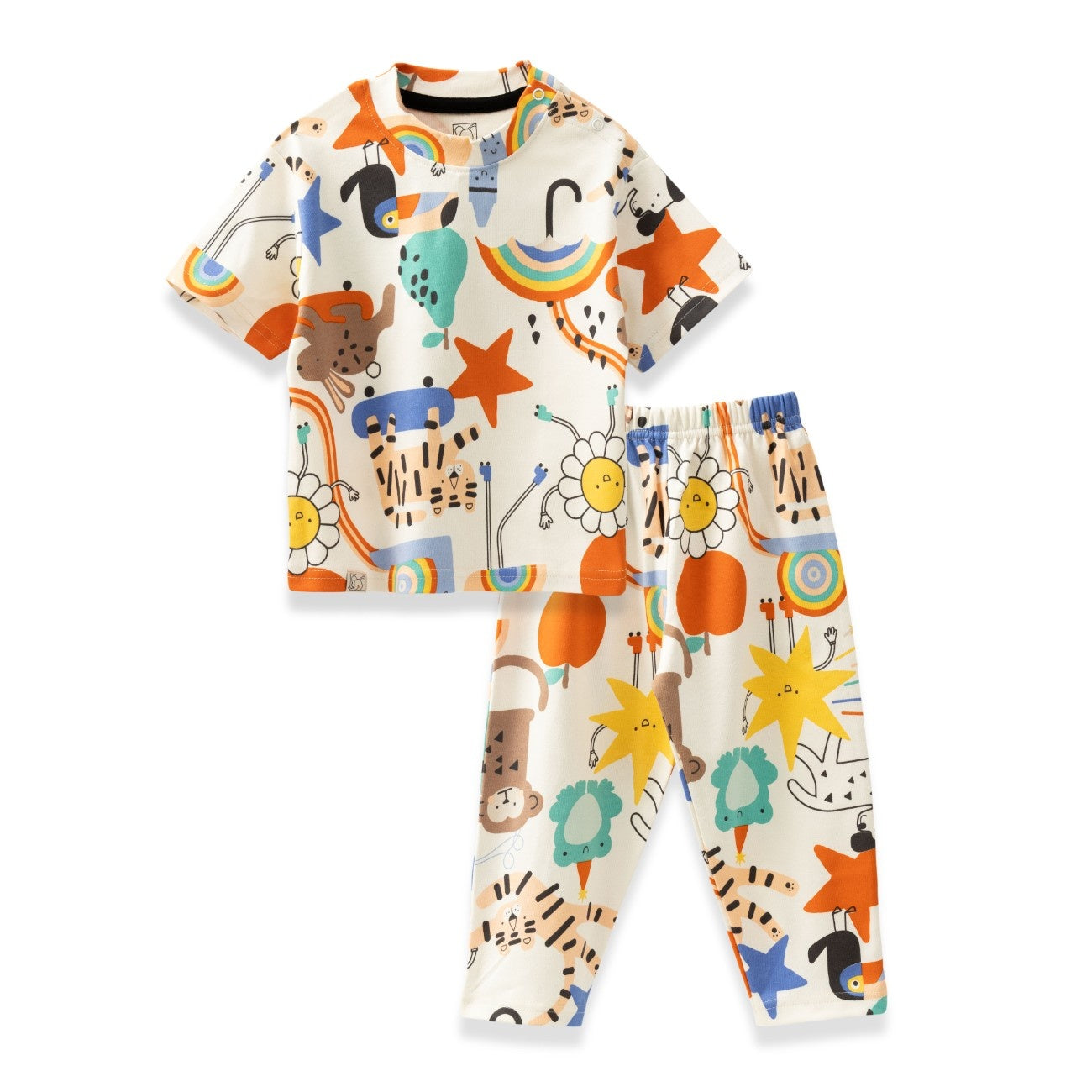 colourful printed cute baby night dress set