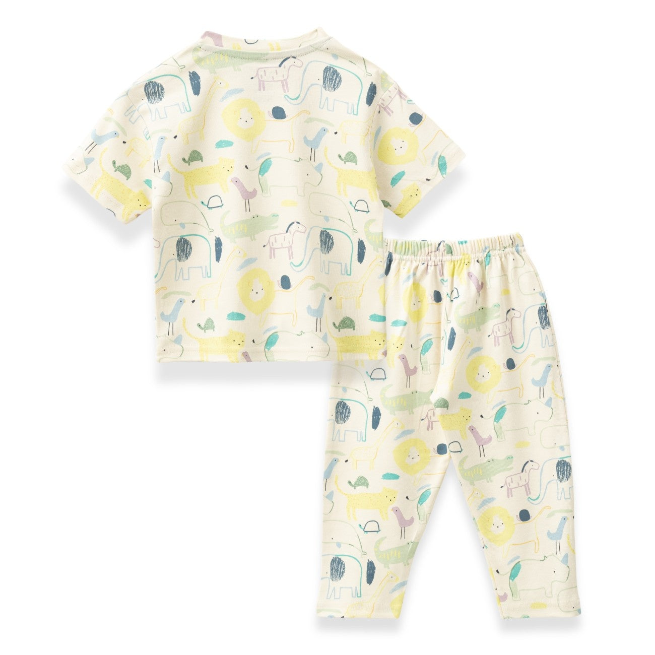 sketchy animals printed baby pyjama set cotton