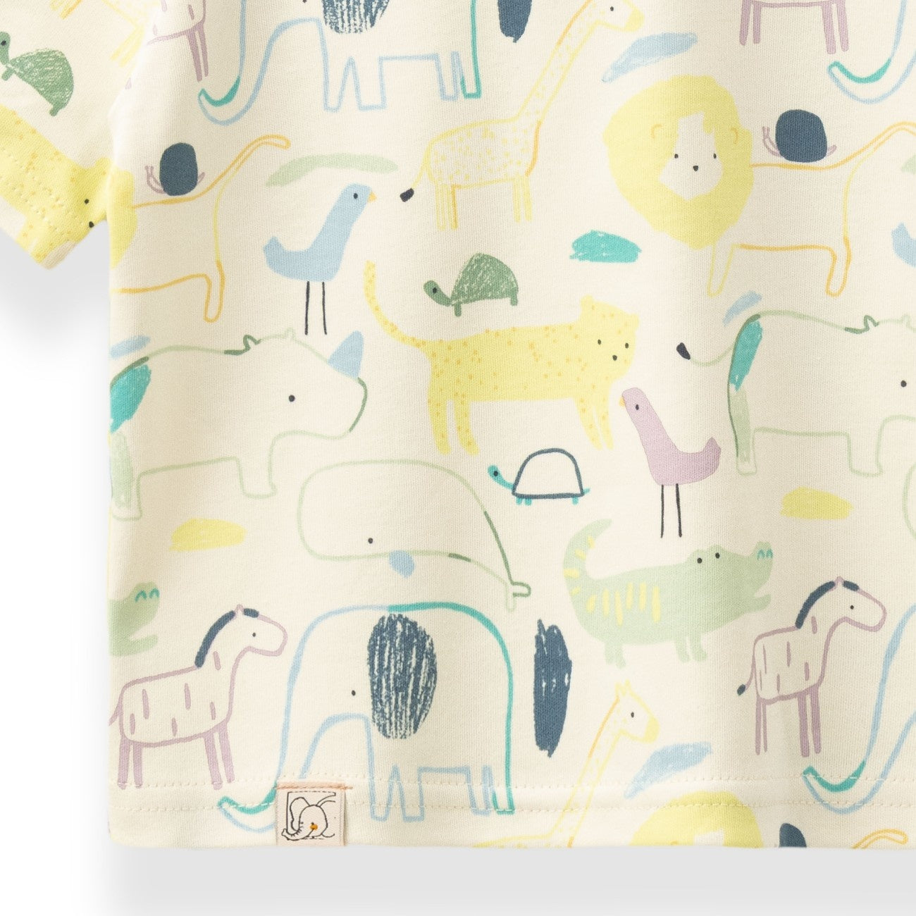 sketchy animals printed baby pyjama set fabric