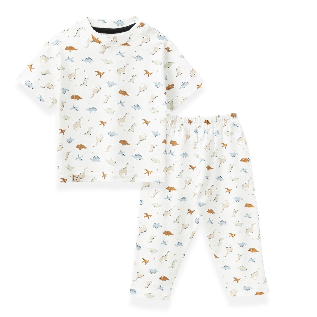 mini dino printed cotton baby pyjama set