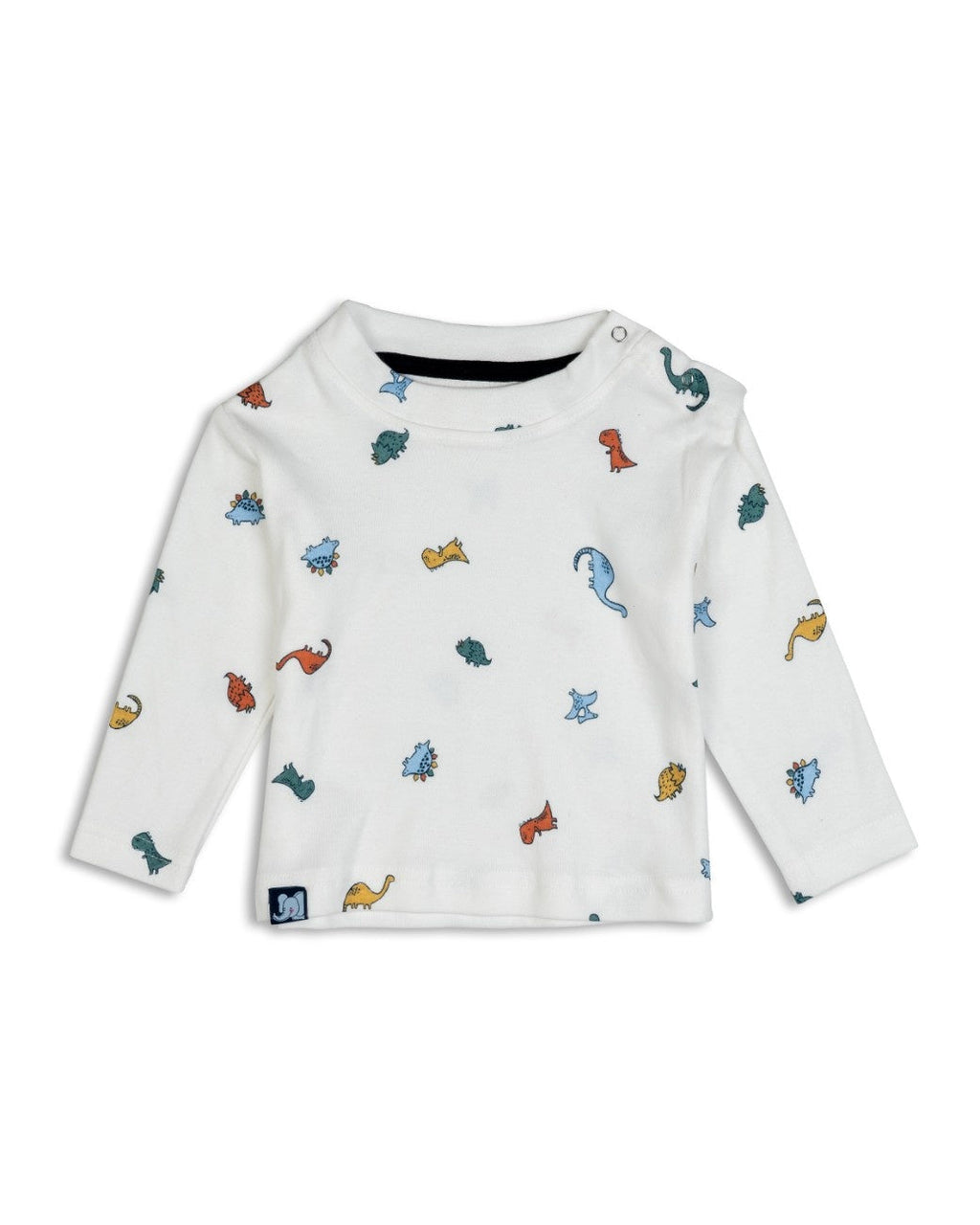 dino printed full sleeve baby pyjama set front