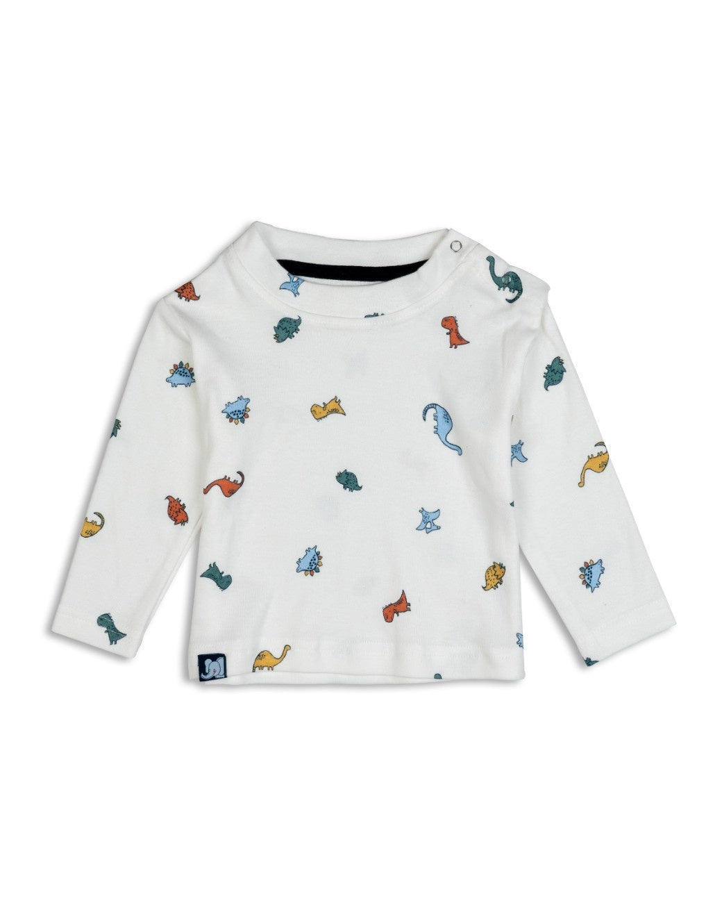 dino printed full sleeve baby pyjama set front